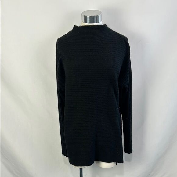 JโSociety NWT Black Cashmere Ribbed Mock Neck Sweater - Picture 1 of 6